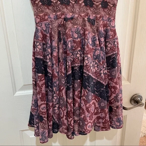 MAISON Jules Flirty A-Line Dress Mini Small Purple Floral Like New Summer - Picture 10 of 12